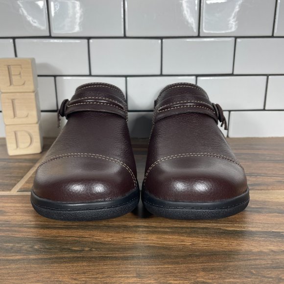 Clarks Cheyn Madi Womens Sz 7.5 Shoes Dark Brown Leather Slip On Comfort Loafers - Picture 2 of 12
